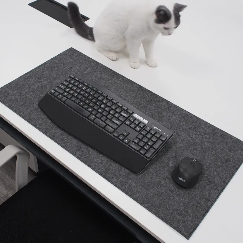 Alfombrilla de ratón grande XXL para juegos, alfombrilla antideslizante para escritorio de ordenador, teclado de mesa, fieltro de lana - Imagen 3