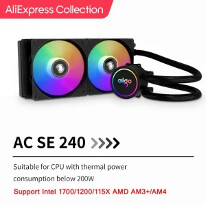 AliExpress Collection GO-enfriador de agua para CPU, disipador térmico de refrigeración por agua RGB, ventilador de CPU integrado, radiador LGA 1700/1151/2011/AM3 /AM4
