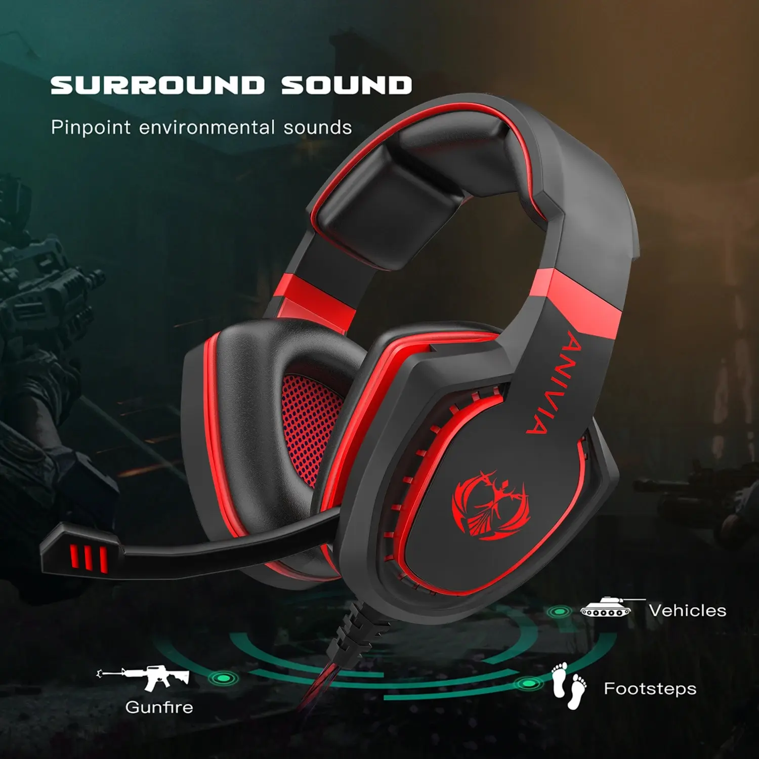 Auriculares para videojuegos con aislamiento de ruido, audífonos con micrófono - Imagen 2