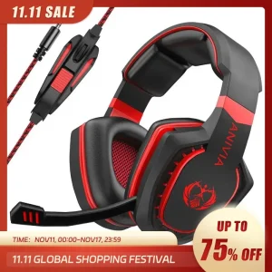 Auriculares para videojuegos con aislamiento de ruido, audífonos con micrófono