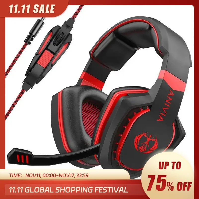 Auriculares para videojuegos con aislamiento de ruido, audífonos con micrófono