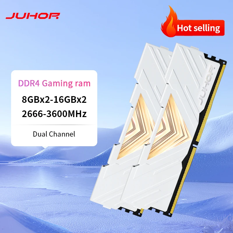 JUHOR-Memoria Ram de escritorio DDR4, 8GB, 16GB, 32GB, 3200MHz, 3600MHz, DIMM, doble canal para videojuegos - Imagen 2