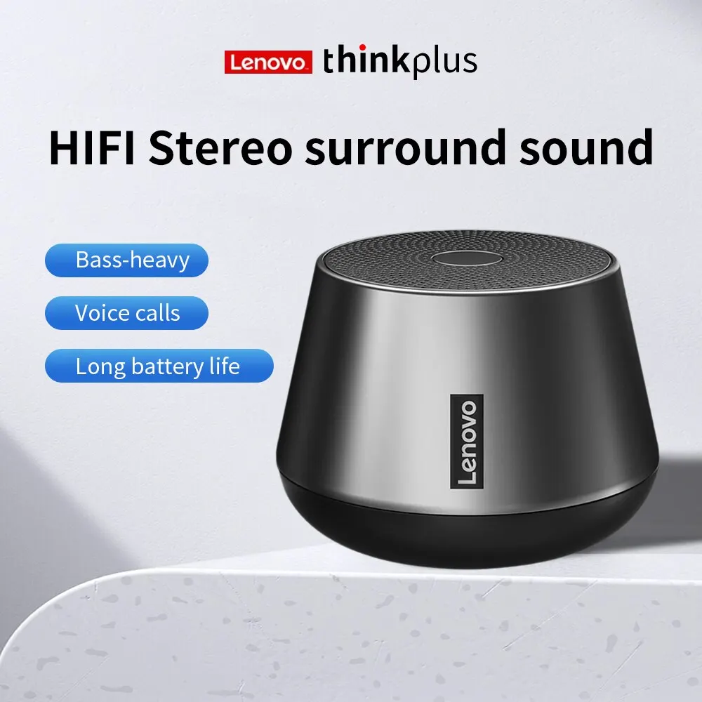 Lenovo-Altavoces Bluetooth K3 Pro para exteriores, reproductor de música inalámbrico portátil con micrófono, HiFi sonido estéreo, Subwoofer - Imagen 3