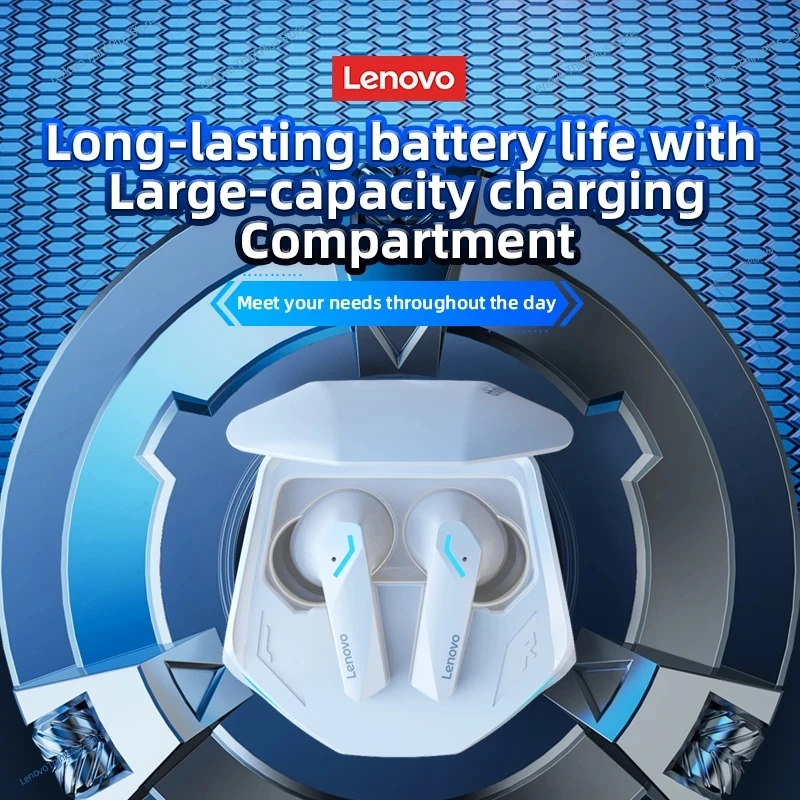 Lenovo-auriculares inalámbricos GM2Pro con Bluetooth 5,3, táctil, baja latencia, llamada HD, originales, nuevos - Imagen 2