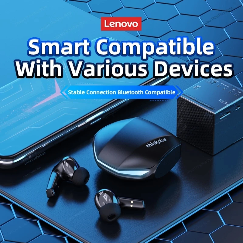 Lenovo-auriculares inalámbricos GM2Pro con Bluetooth 5,3, táctil, baja latencia, llamada HD, originales, nuevos - Imagen 3