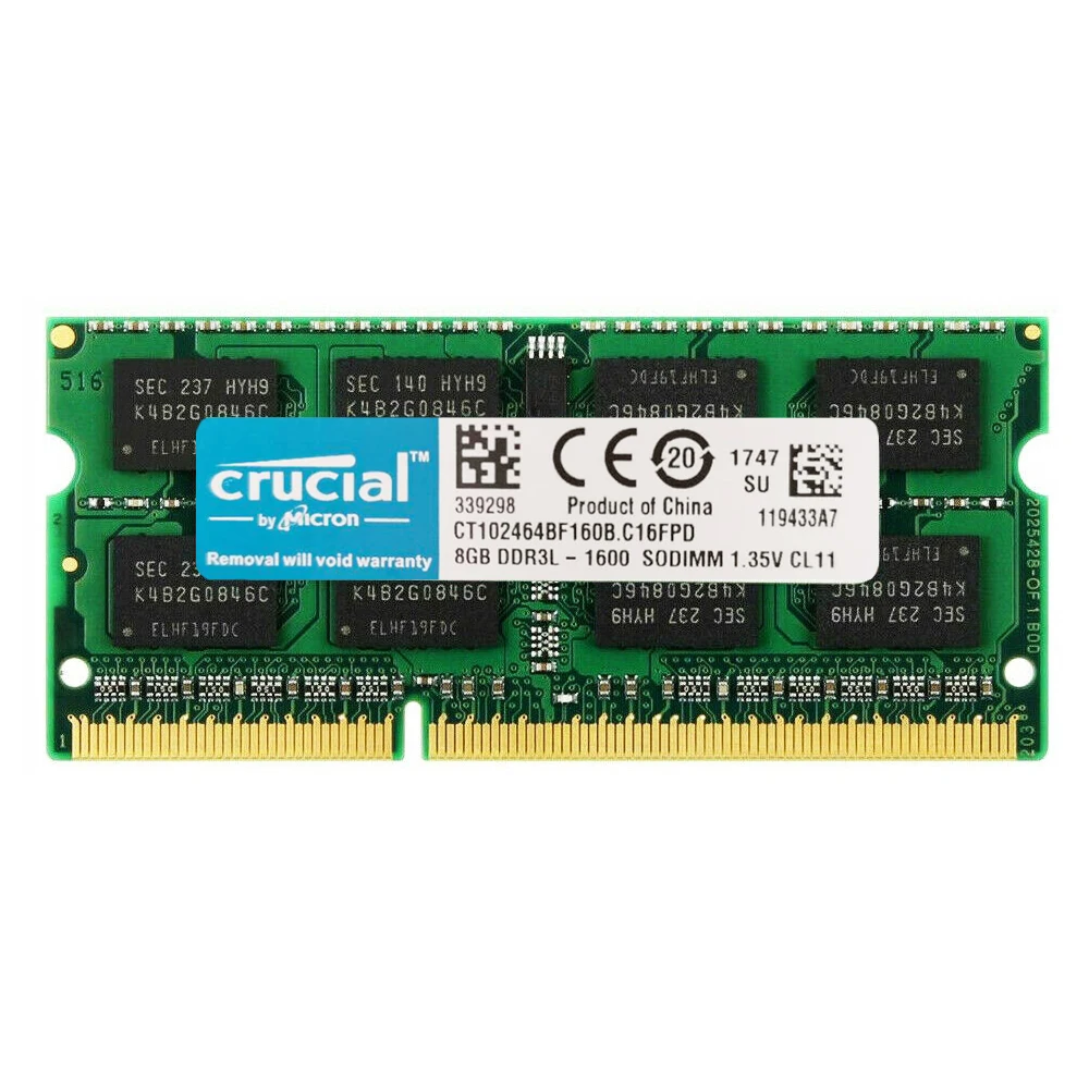 Memoria RAM Latpop DDR3L, 4GB, 8GB, 1600Mhz, 1,35 V, 204 Pines, SODIMM, 8GB