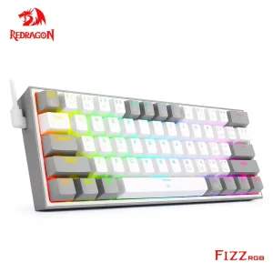 REDRAGON Fizz K617 RGB USB Mini teclado mecánico para juegos switch rojo 61 teclas cable desmontable