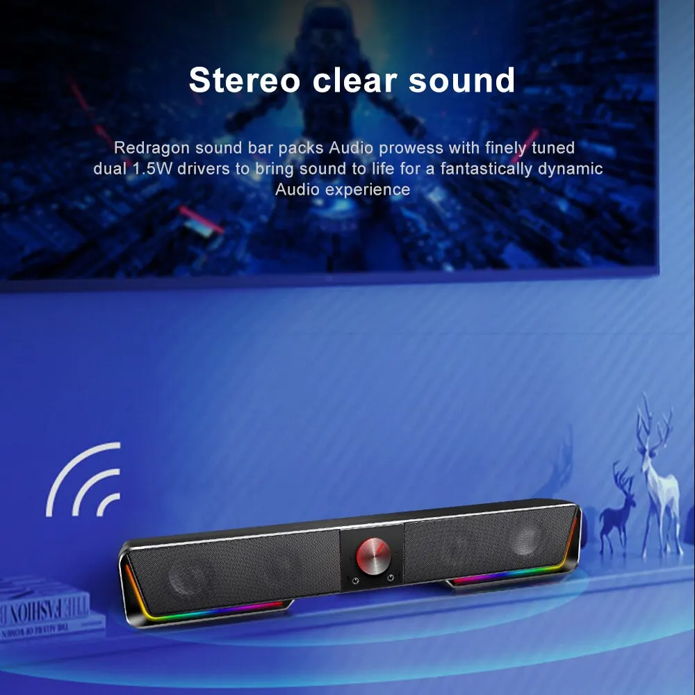 REDRAGON GS570 Darkets Soporte Bluetooth inalámbrico Aux 3,5 Surround RGB Columna Barra de sonido para ordenador PC Altavoces - Imagen 5