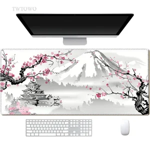 Sakura-alfombrilla de ratón con diseño de flor de cerezo japonés, alfombrilla de ratón para Gaming XL, nuevo para el hogar, HD, XXL, antideslizante, para oficina, portátil
