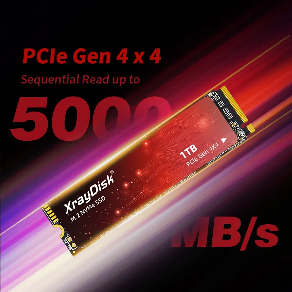 XrayDisk M.2 SSD PCIe NVME 128GB 256GB 512GB 1TB Gen3 * 4 Unidad de estado sólido 2280 disco duro interno - Imagen 4