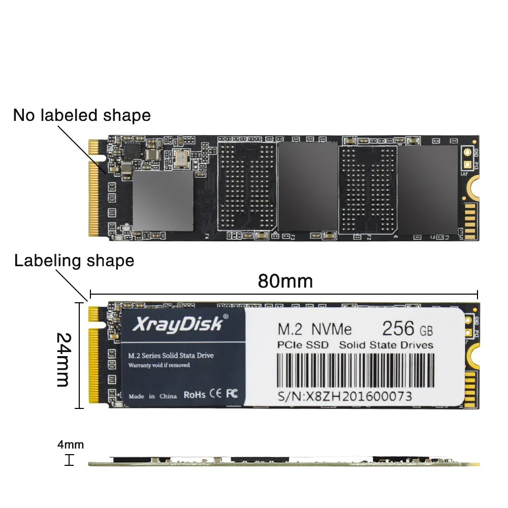 XrayDisk M.2 SSD PCIe NVME 128GB 256GB 512GB 1TB Gen3 * 4 Unidad de estado sólido 2280 disco duro interno - Imagen 6