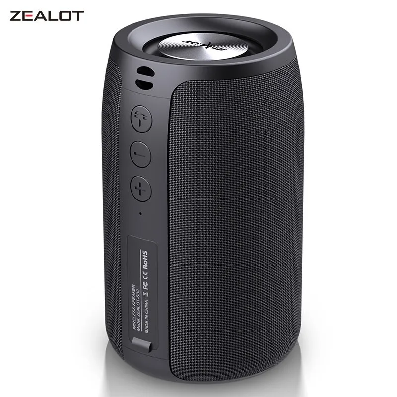 ZEALOT-altavoz inalámbrico portátil S32, Subwoofer estéreo, resistente al agua, potente columna, altavoces para exteriores, caja de Boom, tarjeta TF y Audio AUX